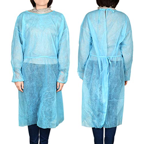 EXCEART Bata de Aislamiento No Tejida 12Pcs Batas de Bata Médica Batas de Aislamiento Desechables Batas de Protección para Laboratorios de Industrias Hospitalarias