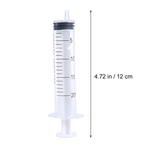 EXCEART Jeringas Luer Lock Múltiples Usos Aplicador de Jeringa de Plástico sin Aguja para Laboratorios Científicos Industriales 20Ml 5Pcs (Blanco Transparente)