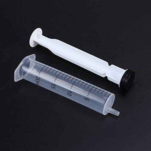 EXCEART Jeringas Luer Lock Múltiples Usos Aplicador de Jeringa de Plástico sin Aguja para Laboratorios Científicos Industriales 20Ml 5Pcs (Blanco Transparente)