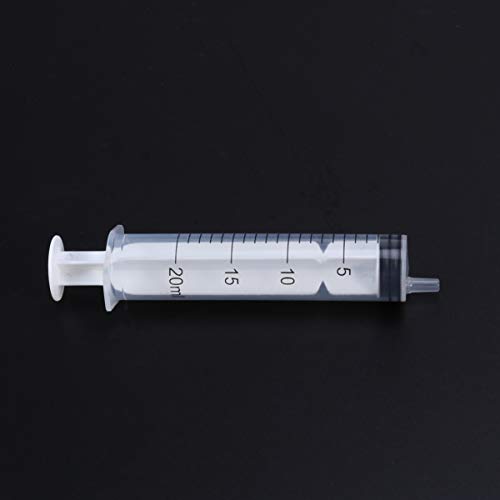EXCEART Jeringas Luer Lock Múltiples Usos Aplicador de Jeringa de Plástico sin Aguja para Laboratorios Científicos Industriales 20Ml 5Pcs (Blanco Transparente)