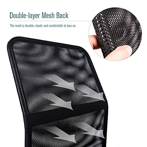 Exofcer Silla de Escritorio en Casa Mediana Silla de Malla Regulable en Altura Silla de Oficina Giratoria Silla para Ordenador (Negro)