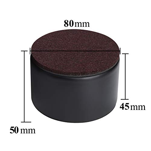 Ezprotekt Elevadores de Muebles de 5 cm, Elevadores de Cama de Acero al Carbono, Diámetro de 8 cm, Autoadhesivos, Resistentes, Añade 5 cm de Altura a las Camas y Sofás ,Redondo Negro
