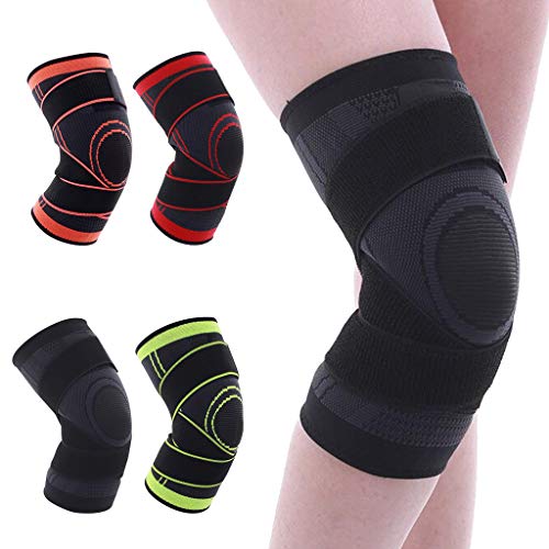 F Fityle Compresión de 360 Grados para Proteger Rodillera Apoyo de Correr, Hacer Que Tu Rodilla Se Sienta Cómoda y Prevenir Lesiones - Rojo-L