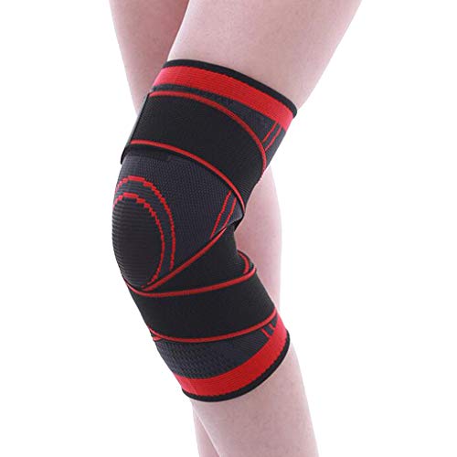 F Fityle Compresión de 360 Grados para Proteger Rodillera Apoyo de Correr, Hacer Que Tu Rodilla Se Sienta Cómoda y Prevenir Lesiones - Rojo-L
