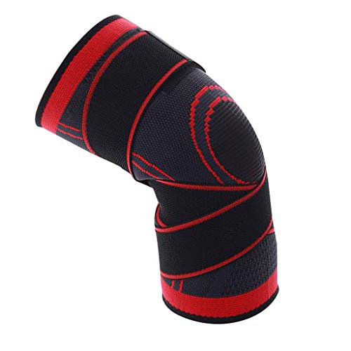 F Fityle Compresión de 360 Grados para Proteger Rodillera Apoyo de Correr, Hacer Que Tu Rodilla Se Sienta Cómoda y Prevenir Lesiones - Rojo-L