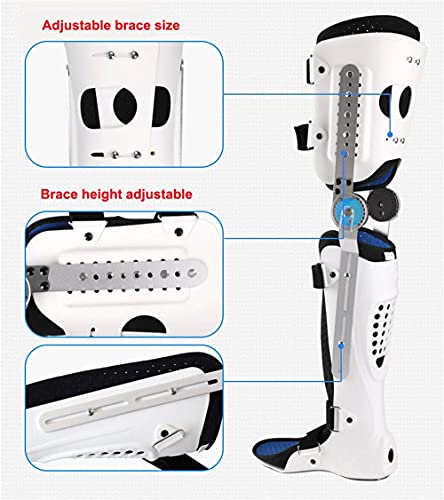 FACAZ Ortesis de inmovilizador de Rodilla, Rodillera con bisagras ROM Inmovilizador de Rodilla Ortesis de Pierna Ortopédica de rótula Rodilla Ajustable para Pierna Izquierda y Pierna Derecha