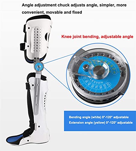 FACAZ Ortesis de inmovilizador de Rodilla, Rodillera con bisagras ROM Inmovilizador de Rodilla Ortesis de Pierna Ortopédica de rótula Rodilla Ajustable para Pierna Izquierda y Pierna Derecha