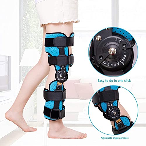 FACAZ ROM con bisagras, postoperatorio, Rodillera, ortesis, inmovilizador, Protector ortopédico, Protector, inmovilizador, Soporte de Rodilla para Fractura de Pierna, tamaño Universal