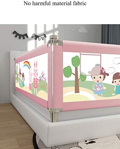 FAPROL Seguridad De Los Niños Pequeños Riel De Cama, Riel De Cama Resistente con Estructura De Metal, Elevación Telescópica, para Riel De Cama para Bebés Y Niños Pequeños Pink 180cm