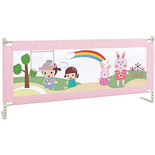 FAPROL Seguridad De Los Niños Pequeños Riel De Cama, Riel De Cama Resistente con Estructura De Metal, Elevación Telescópica, para Riel De Cama para Bebés Y Niños Pequeños Pink 180cm