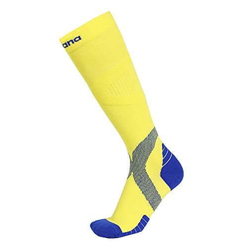FAYHRH Calcetines de Compresión de Algodón Orgánico Calcetines deportivos de compresión de tubo largo para hombres y mujeres Calcetines para correr transpirables al aire libre 2pcs-Yellow__S