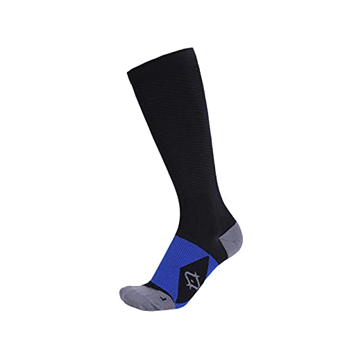 FAYHRH Calcetines de Compresión Medias Calcetines de tubo alto transpirables para hombres y mujeres calcetines de compresión de tubo largo al aire libre 2 piezas-negro __S