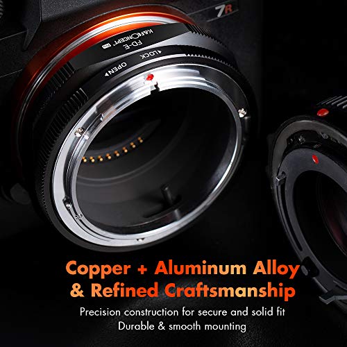 FD-NEX,K&F Concept Adaptador de Lente para Canon FD FL Lente a la Sony Alpha NEX E-Mount Cámara Adaptador para Sony Alpha NEX-7 NEX-6 NEX-5N NEX-5 NEX-C3 NEX-3 FD-NEX