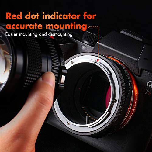 FD-NEX,K&F Concept Adaptador de Lente para Canon FD FL Lente a la Sony Alpha NEX E-Mount Cámara Adaptador para Sony Alpha NEX-7 NEX-6 NEX-5N NEX-5 NEX-C3 NEX-3 FD-NEX