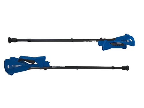 FDI - Muletas De Adulto Ergotech. Par De Muletas Regulables En Altura Y Empuñadura Plegable. Ultraligeras De Aluminio. Color Azul. Talla Única