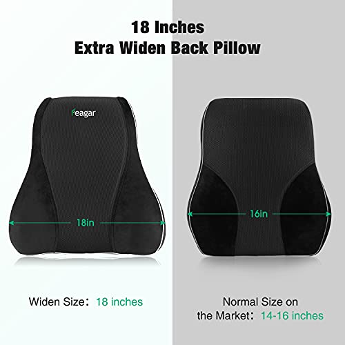 Feagar Cojín Lumbar Ortopédico – Cojín Lumbar Ergonómico de Espuma Viscoelástica –Cojin Respaldo para Asiento Coche, Silla Oficina, Silla de Ruedas, Apoyo para la Espalda,Grande