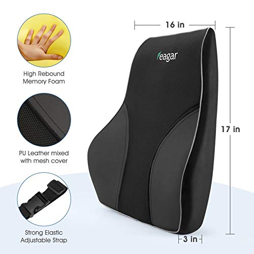 Feagar Repaldo Lumbar para Silla Oficina,Cojin Lumbar Coche,Almohada Lumbar, Soporte Lumbar para Conductor, PU & Terciopelo