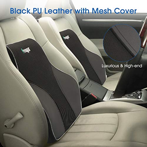 Feagar Repaldo Lumbar para Silla Oficina,Cojin Lumbar Coche,Almohada Lumbar, Soporte Lumbar para Conductor, PU & Terciopelo