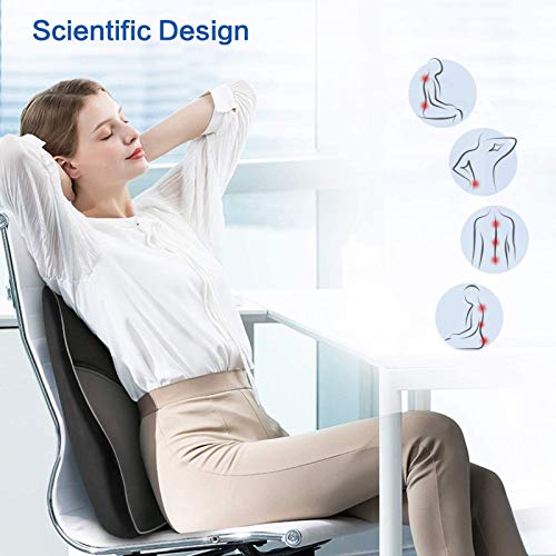 Feagar Repaldo Lumbar para Silla Oficina,Cojin Lumbar Coche,Almohada Lumbar, Soporte Lumbar para Conductor, PU & Terciopelo