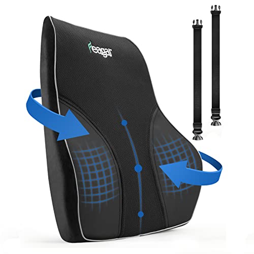 Feagar Repaldo Lumbar para Silla Oficina,Cojin Lumbar Coche,Almohada Lumbar, Soporte Lumbar para Conductor, PU & Terciopelo