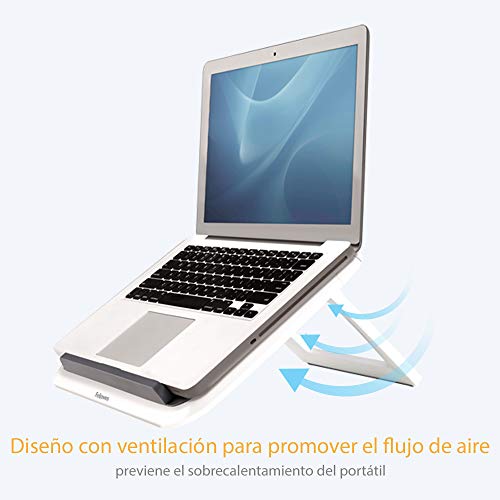 Fellowes I-Spire Series - Soporte Elevador Ajustable para portátil, Ajustable a 7 ángulos, Color Blanco