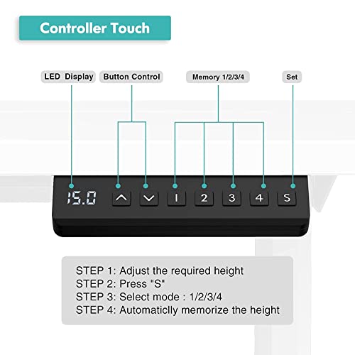 Fenge Escritorio de Pie Electrónico Mesa de Ergonomía Altura Ajustable 4 presets programables (Marco Negro y Escritorio marrón)