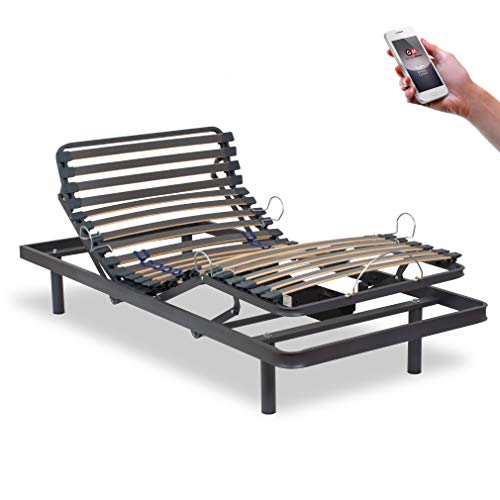 Ferlex - Pack Cama articulada eléctrica con colchón ortopédico visco Tencel y Almohada viscoelástica Premium (105x190, Mando inalámbrico)