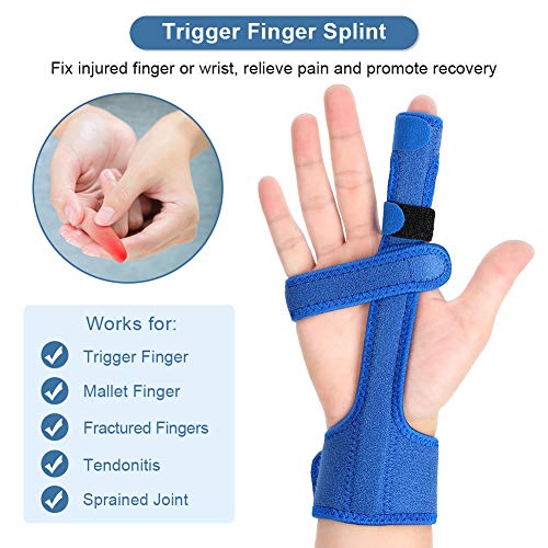 Férula de dedo de la Mano, Férula para el dedo Disparador Ajustable, Soporte de Aluminio Incorporado, Ferula para dedo En Gatillo, Dolor de la Artritis, Lesiones deportivas