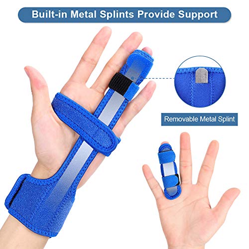 Férula de dedo de la Mano, Férula para el dedo Disparador Ajustable, Soporte de Aluminio Incorporado, Ferula para dedo En Gatillo, Dolor de la Artritis, Lesiones deportivas