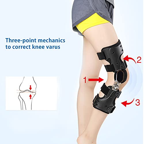 Férula De Rodilla, Soporte Ajustable Después De La Cirugía, Rodillera Ortopédica, Soporte De Rodilla Para Corrección De Varo/Valgo Para Lesiones De Ligamentos Para Lesiones Deportivas(Pie derecho)