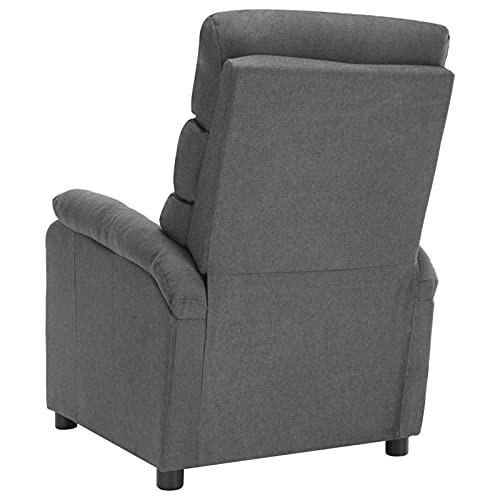 Festnjght Sillón Masaje Tela Relax Gris Claro con Reposapiés Reclinable Masaje 6 Zonas y Acabado en PU Anti-Cuarteo [Incluye Mando]