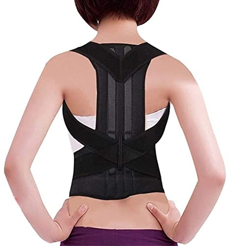 FETTR Corrector de Postura de Espalda Completa Soporte Ajustable Cinturón de Hombro Columna Lumbar para Hombres, Mujeres y Adolescentes Corrección de jorobado, (Negro) (Color: Negro, Tamaño: X-Large)