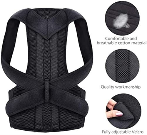 FETTR Corrector de Postura de Espalda Completa Soporte Ajustable Cinturón de Hombro Columna Lumbar para Hombres, Mujeres y Adolescentes Corrección de jorobado, (Negro) (Color: Negro, Tamaño: X-Large)