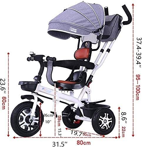 FGDSA Triciclo para Niños Triciclo Convertible Ajustable con Toldo Bolsa De Momia Carrito De Cochecito Adecuado para Carrito De Bebé De 1~6 Años (Color: G)