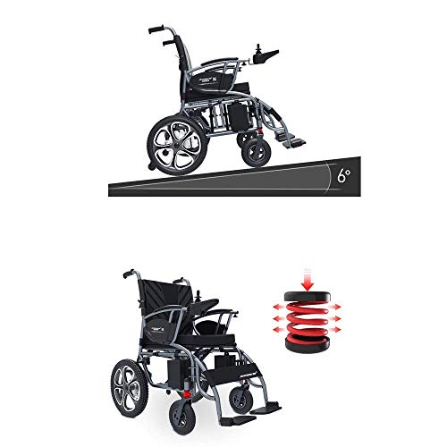 FGVDJ Silla de Ruedas eléctrica para Personas Mayores discapacitadas, Scooter de Cuidado portátil con Control Remoto Inteligente, Silla de Ruedas Plegable para Personas Mayores