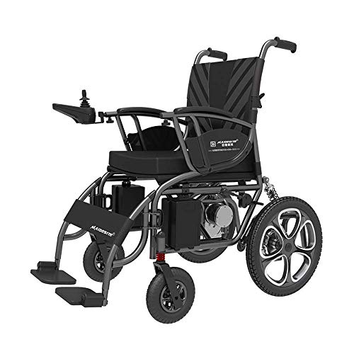 FGVDJ Silla de Ruedas eléctrica para Personas Mayores discapacitadas, Scooter de Cuidado portátil con Control Remoto Inteligente, Silla de Ruedas Plegable para Personas Mayores