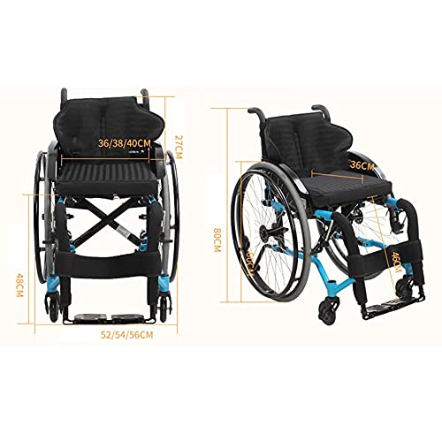 FGVDJ Sillas de Ruedas Deportivas de Ocio, sillas de Ruedas de Viaje portátiles Plegables con Freno de Mano, reposapiés extraíbles para Ancianos, discapacitados y DIS
