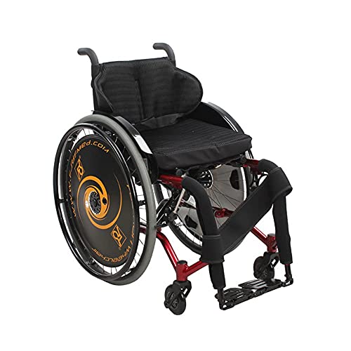 FGVDJ Sillas de Ruedas Deportivas de Ocio, sillas de Ruedas de Viaje portátiles Plegables con Freno de Mano, reposapiés extraíbles para Ancianos, discapacitados y DIS