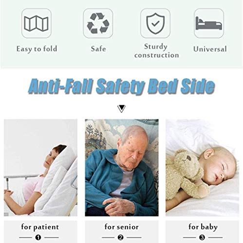 FHKBK Riel de Cama para Adultos Mango Auxiliar de Seguridad, barandillas Protectoras Parachoques para Suministros médicos discapacitados Valla de Cama de Hospital para Personas Mayores A