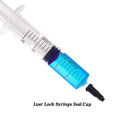 FINGERINSPIRE 38 Piezas de jeringa de plástico Luer Lock sin Aguja y 40 Tapas, jeringas 5 tamaños Mixtos (1 ml, 3 ml, 5 ml, 10 ml, 20 m) Adecuado para dispensar Pegamento, regar, Rellenar