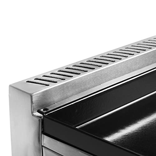 FireFriend BQ-6395 Parrilla de gas, tres quemadores, acero inoxidable, Negro, 56.5 x 28 x 78 cm