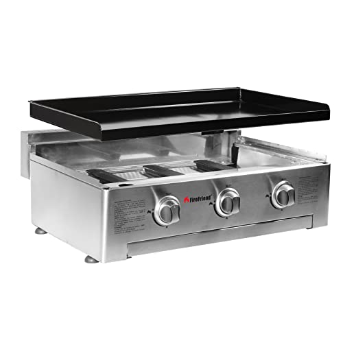 FireFriend BQ-6395 Parrilla de gas, tres quemadores, acero inoxidable, Negro, 56.5 x 28 x 78 cm