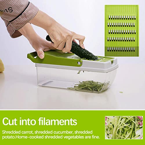 FLAMEER Protección multifunción para picar verduras, recipiente protector de manos duradero, picador de alimentos, cortador de verduras, cebolla, ajo, ensalada, zanahoria, patatas
