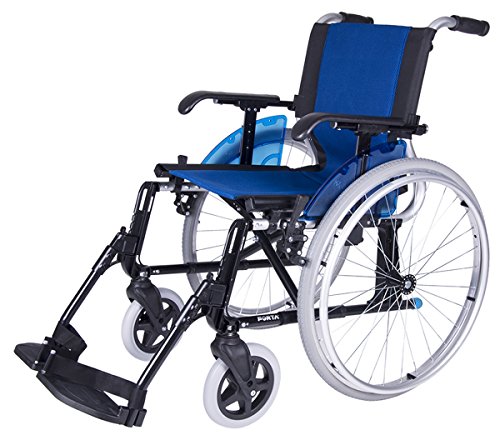 Forta fabricaciones - Silla de ruedas en aluminio FORTA LINE (Rueda en 600 y 300 mm) - Azul, 600 mm, 46 cm