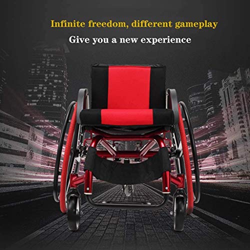 FREEDOH Manual De Deporte Y Ocio Autopropulsada Silla De Ruedas Plegable De Peso Ligero con Silla De Ruedas para Minusválidos Hijos Adultos De Ruedas Sillas De Ruedas De Ocio De Moda,Rojo