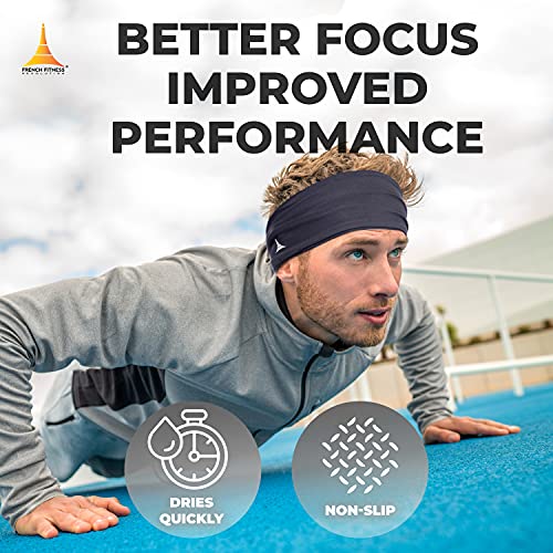French Fitness Revolution – Cinta de Pelo para Hombre y Mujer – Banda para Cabeza, Diadema Deportiva, Elástica, Absorbe Humedad y Sudor, Ideal para Entrenamiento, Correr, Ciclismo, Yoga, Fitness