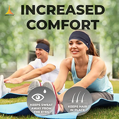 French Fitness Revolution – Cinta de Pelo para Hombre y Mujer – Banda para Cabeza, Diadema Deportiva, Elástica, Absorbe Humedad y Sudor, Ideal para Entrenamiento, Correr, Ciclismo, Yoga, Fitness
