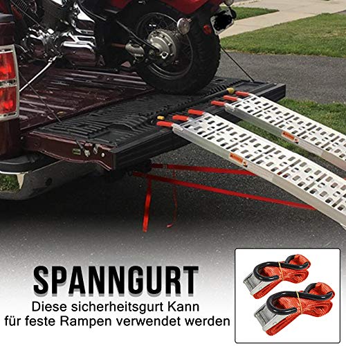 Froadp 2X Plegable Rampas de Carga Antideslizante Aluminio Estabilidad Peldaños en Zigzag Rampa de Acceso para Vehículos Moto Carga Máxima 680KG por par(230x28x7cm)