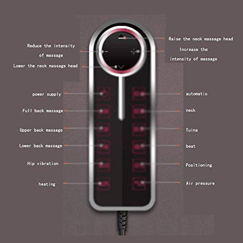 FUJGYLGL Massager del Cuello de la Cintura, Cojín Shiatsu Silla de Masaje con Seis programas y Deep Heat Amasado Masaje de Espalda for el Coche, Ministerio del Interior