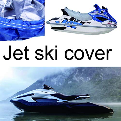 Funda de Lancha Motora, 210D Impermeable Oxford UV Protección Jet Ski Cover, Se Adapta a Motos de Agua 136'' a 145'',Azul